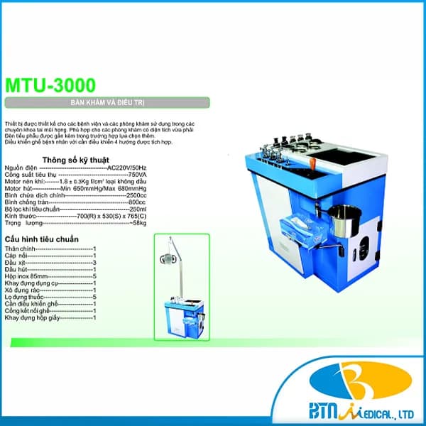 Hệ thống khám điều trị tai mũi họng MTU3000